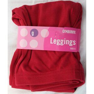 NWT 2003 Gymboree Whale Watching Solid Red Cotton Leggings Lettuce Edge Hem sz 5